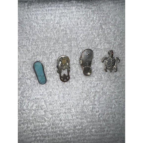 Vintage Lia Sophia Silver Flip Flop and Turtle Charms - Picture 9 of 9